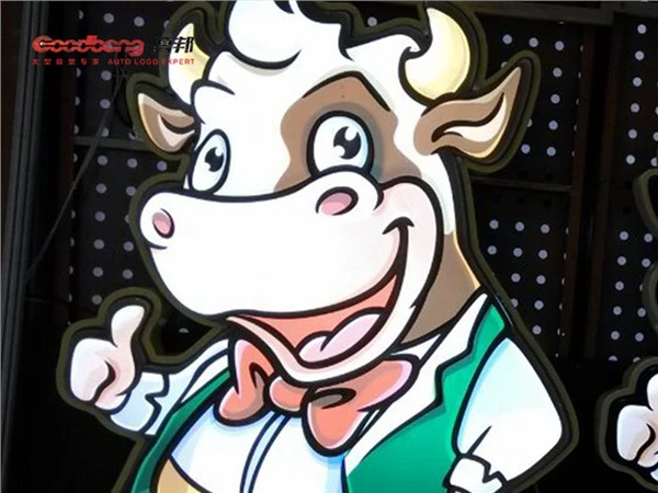 Bestiame 3D Vacuum Forming Segno acrilico personalizzato Cartello illuminato